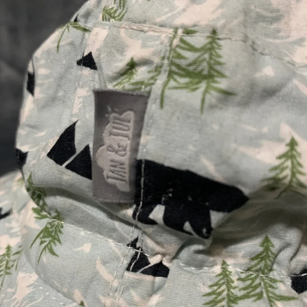 Jan & Jul Bucket Hat Kids L Bear Mountain Blue White Sun Hat